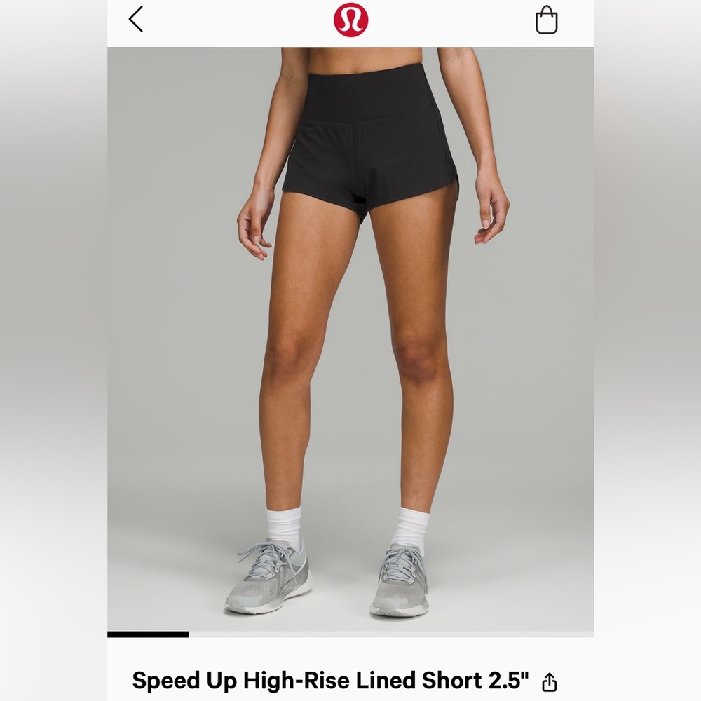 Lululemon speed up shorts size 8